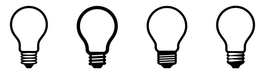 Light bulb icon. Light bulb vector icon. Idea icon. Lamp concept. Light bulb, isolated in modern simple flat design. Vector EPS 10 - obrazy, fototapety, plakaty