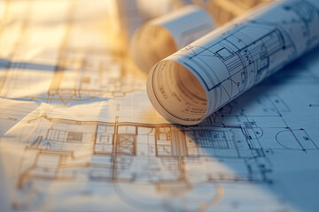 blueprints Of a building under construction