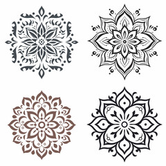 Rangoli Stencil (Outline for Creating Rangoli). simple minimalist isolated in white background vector illustration