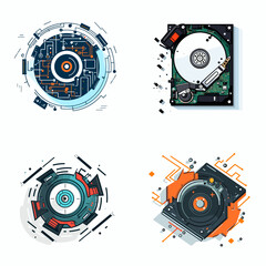 Data Recovery (Broken File with Recovery Symbol). simple minimalist isolated in white background vector illustration