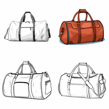 Duffle Bag (Casual Duffle Bag). simple minimalist isolated in white background vector illustration