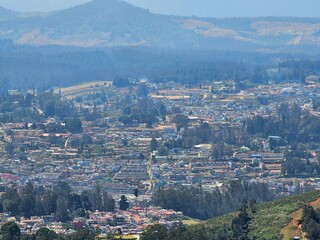 view of the city Ooty, Tamil Nadu, India. 