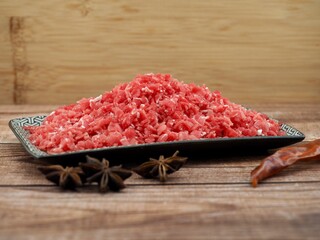 신선한 다진 소고기, 요리재료, 음식, 단백질