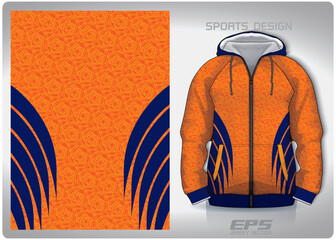 Vector sports hoodie background image.orange blue folded paper flower pattern design, illustration, textile background for sports long sleeve hoodie,jersey hoodie.eps