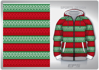 Vector sports hoodie background image.Red green and white woven fabric pattern design, illustration, textile background for sports long sleeve hoodie,jersey hoodie.eps