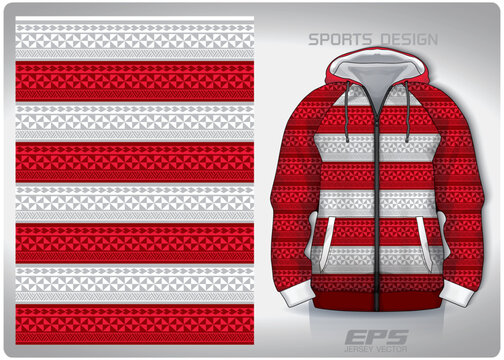 Vector sports hoodie background image.Red white woven fabric pattern design, illustration, textile background for sports long sleeve hoodie,jersey hoodie.eps
