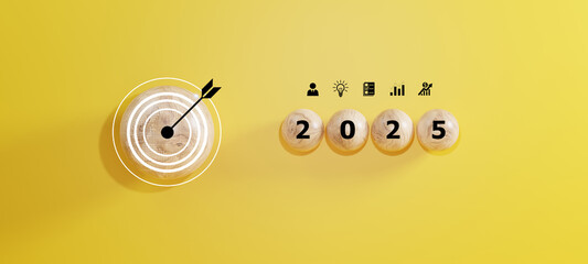 Countdown to 2025. Loading year from 2024 to 2025 New year start concept