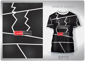 Vector sports shirt background image.Collage with black dots pattern design, illustration, textile background for sports t-shirt, football jersey shirt.eps