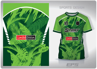 Vector sports shirt background image.green amazon forest pattern design, illustration, textile background for sports t-shirt, football jersey shirt.eps