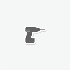 Drill icon sticker isolated on gray background