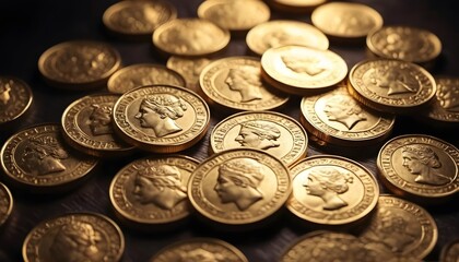 A lot of  gold coins background