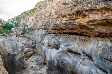 Cliffs of Wied il-Mielah on Gozo Island - Malta