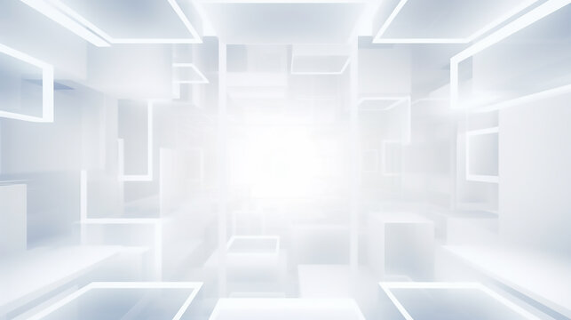 Modern white and light grey square overlapped pattern on background with shadow. white background. Minimal geometric white light background abstract design. Elegant white and grey Background.	