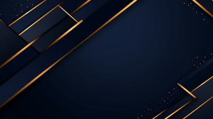 Abstract gold light lines on blue background. Abstract luxury golden lines curved overlapping on...