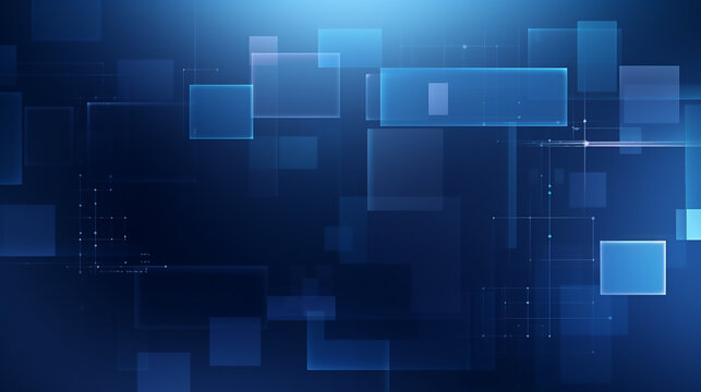 abstract blue square background.  technology futuristic digital graphic concept blue square, line technology Wireframe background with plexus effect.