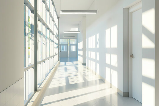 Modern public school hallway
