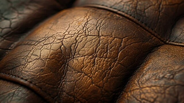 Texture of weathered leather featuring a patchwork of creases and imperfections that tell a story of use and wear.