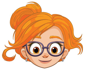 Vector illustration of a smiling young girl