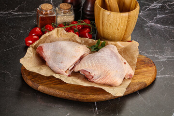 Raw chicken thigh for cooking