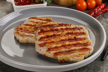 Tasty grilled pork meat steak