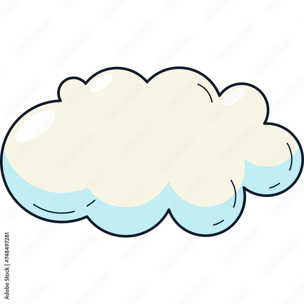 Wall mural Hand Drawn Cloud Cartoon