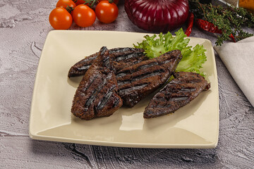 Grilled diet beef liver steak