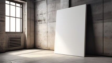 White blank canvas billboard space for mockup, advertising, painting, presentation design photorealistic mockup