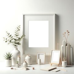 Stylish, sleek design, modern and simple Blank Photo frame for mockup design for graphics resources