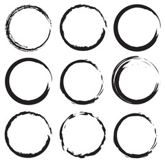 Grunge frames vector set. Grunge ink illustration. Grunge style set of square shapes. Hand drawn brush strokes. Dirty grunge design frames