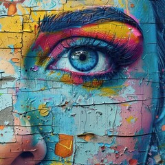 Urban expression, where creativity knows no bounds, a mural adorned with the captivating allure of feminine beauty