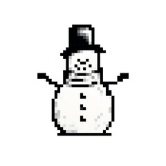 Pixel snowman as vector illustration