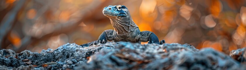Komodo Dragon. Majestic Predator of Wilderness. With its Powerful Build and Piercing Gaze