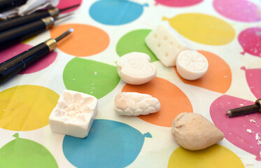 Soap making. Tools for soap carving.