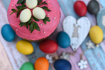 Fototapeta na wymiar Easter. Easter cakes and eggs