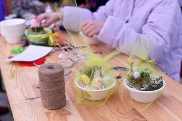 Easter. Master class for making bouquets.