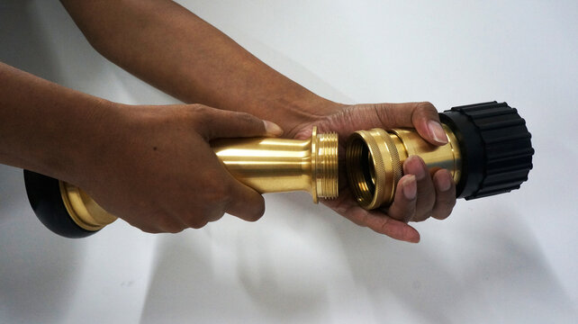 Photo of A nozzle, The nozzle of fire extinguishing equipment is a mandatory component in fire fighting. 