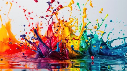 colorful mixed paint splash background, decoration concept - obrazy, fototapety, plakaty