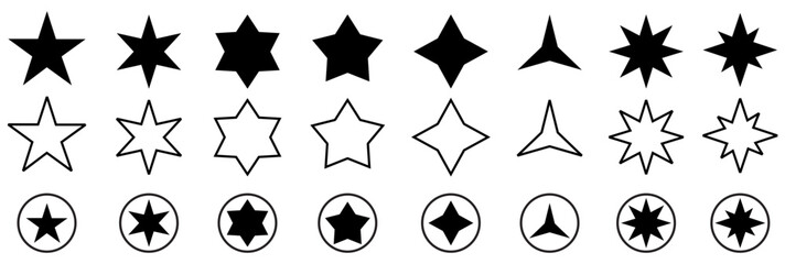 Star icons collection. Vector illustration.