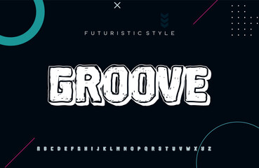 Groove Minimal modern alphabet fonts. Typography minimalist urban digital fashion future creative logo font. vector illustration