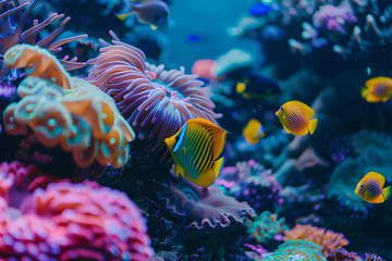 Clownfish Amidst Sea Anemones