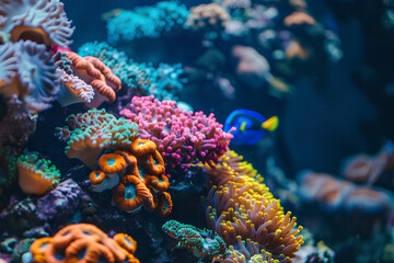 Fototapeta na wymiar Clownfish Amidst Sea Anemones