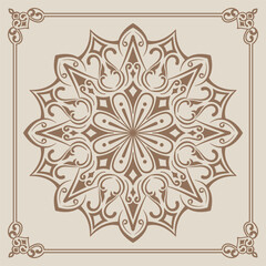 mandala ornament, round decorative design