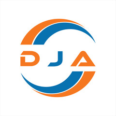 Obraz premium DJA letter design. DJA letter technology logo design on white background. DJA Monogram logo design for entrepreneur and business.