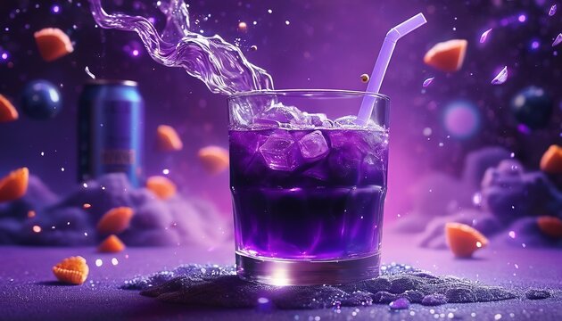 Photorealistic Image of a Mystical Purple Beverage