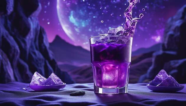 Vibrant Glowing Purple Drink: A Dynamic Hero Shot