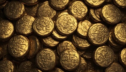 A lot of ancient gold coins macro