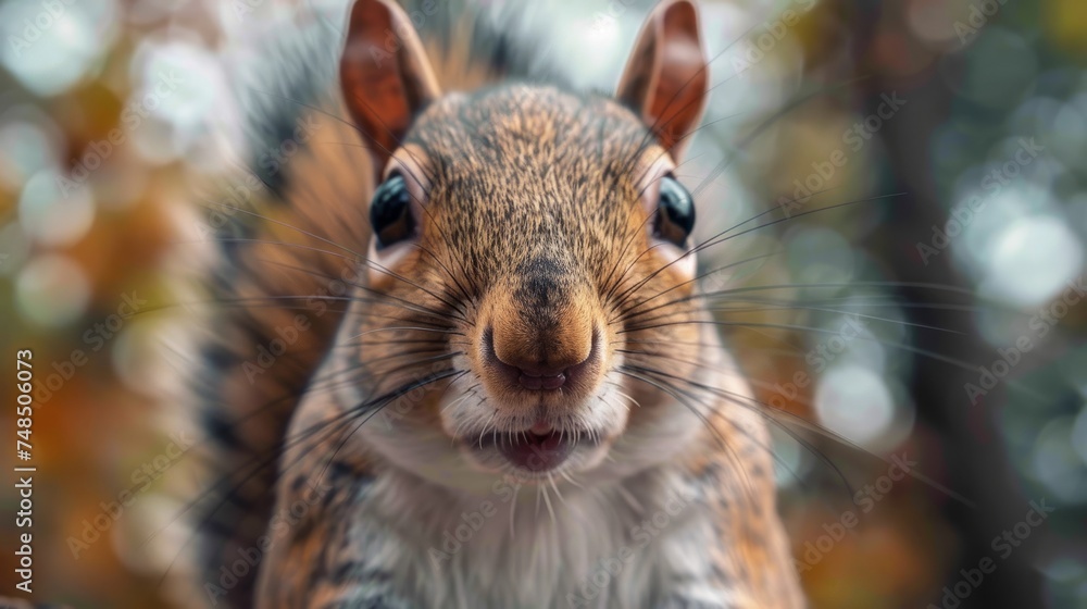 Poster squirrel graph closeup generative ai