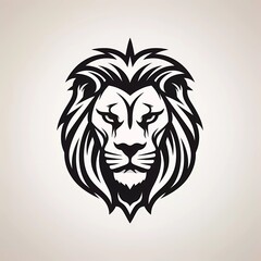black and white lion head vector logo. generative ai
