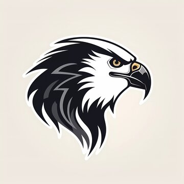 black and white eagle head vector logo. generative ai