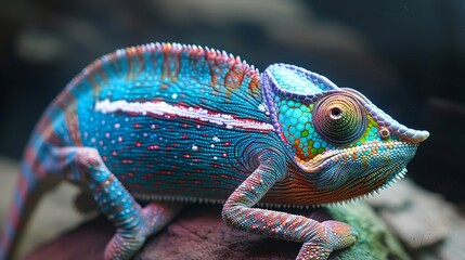 Striking Close-Up of a Vibrant Panther Chameleon Generative AI
